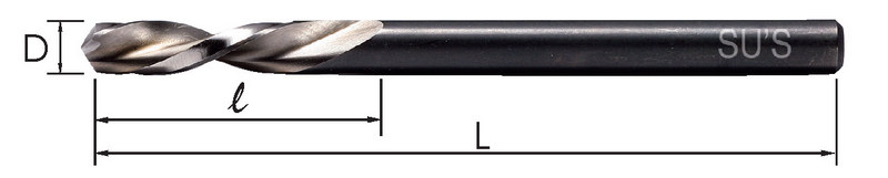 Left Hand Helix Straight Shank HSE Twist Drills Stub Flute - LD-154 -TAIWAN SU'S Drill