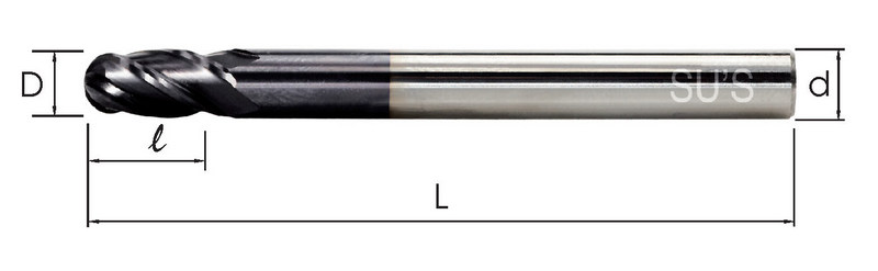 Micro Grain Carbide Ball End Mills-4 Flutes _PIC Micro Grain Carbide Ball End Mills-4 Flutes _PIC