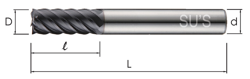 Standard 6-Flute End Mills - TAIWAN SU'S_WE-4601_PIC