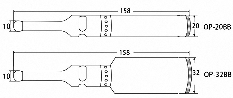 Optical edge finder size Optical edge finder size