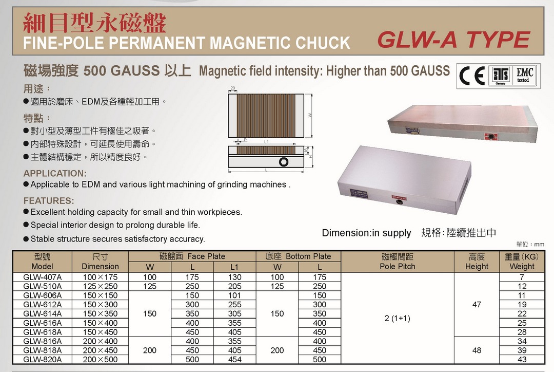 Fine-Polo Permanent Magnetic Chuck Fine-Polo Permanent Magnetic Chuck