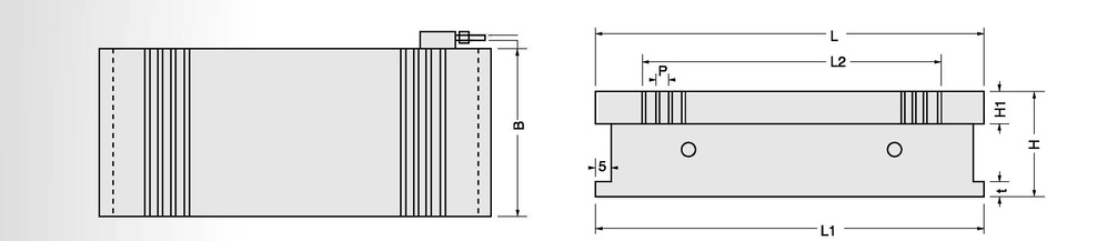 FINE-POLE PERMANENT ELECTROMAGNETIC CHUCK / FINE-LINE PERMANENT ELECTROMAGNETIC CHUCK Sectional view FINE-POLE PERMANENT ELECTROMAGNETIC CHUCK / FINE-LINE PERMANENT ELECTROMAGNETIC CHUCK Sectional view