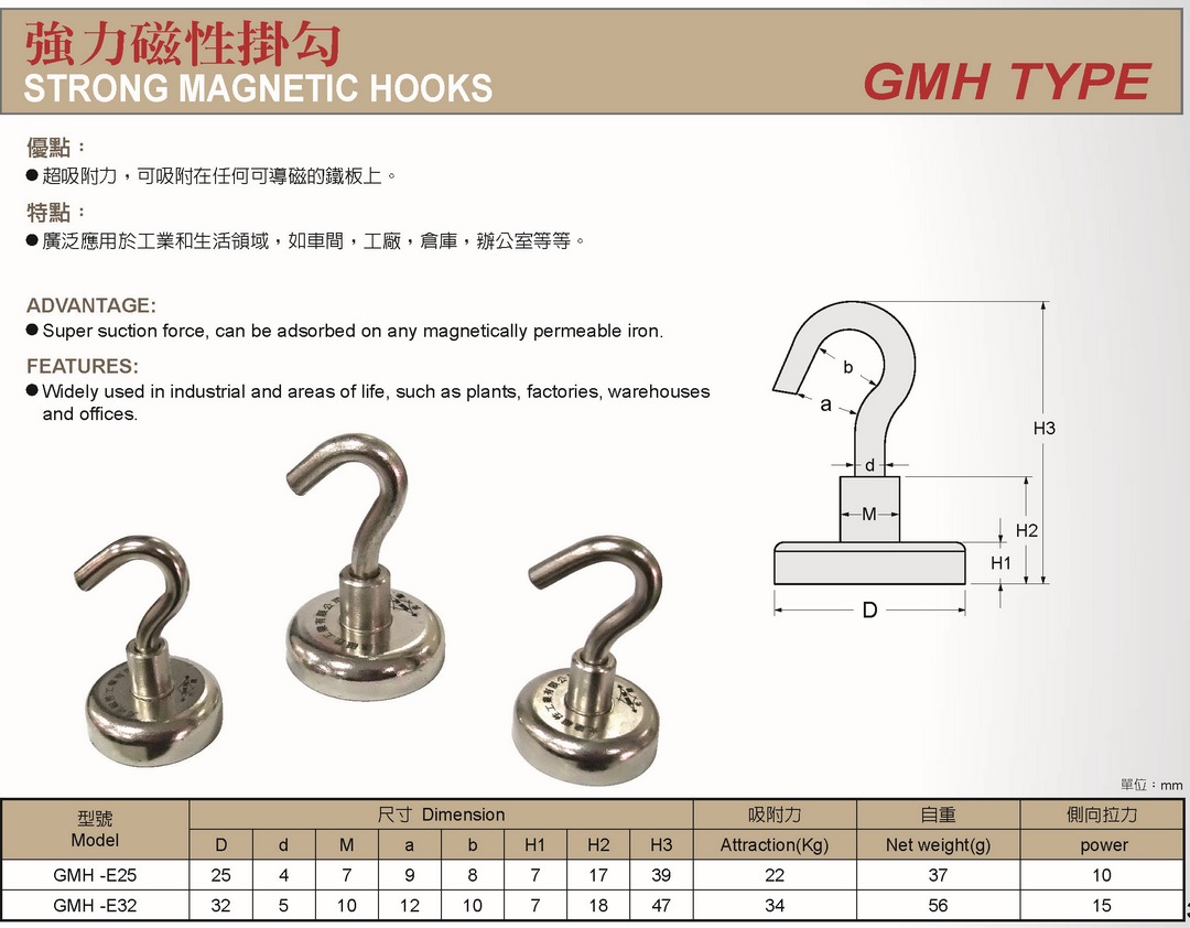 Magnetic Hook GMH Magnetic Hook GMH