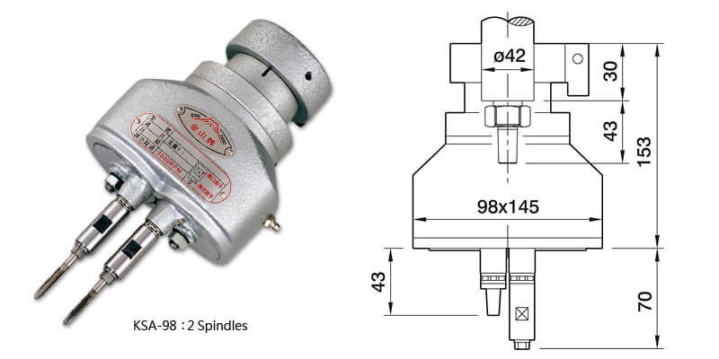 KSA-98 : 2 Spindles Multiple Spindle Head